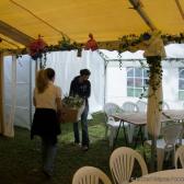 Preparing the marquee