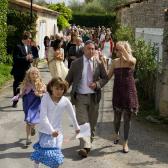 Walking to the church