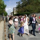 Walking to the church