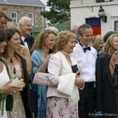 Friends outside the church