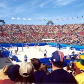 The beach volleyball stadium