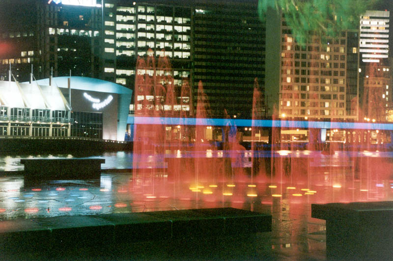 fountains at night