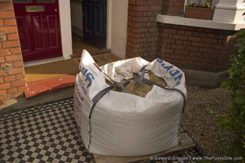 The ton of gravel arrives