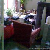 The bedroom is rather full