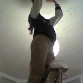 Sanding the ceiling